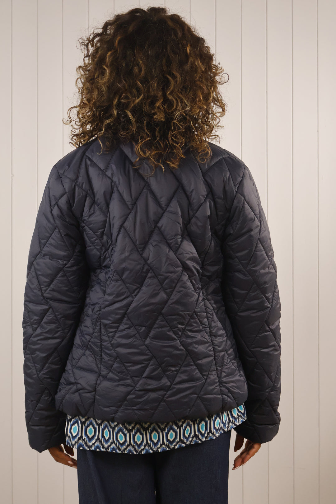 Quilted Zip Jacket Navy