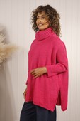 Turin Cowl Neck Jumper Fuchsia