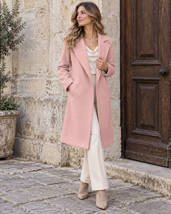 Victoria Longline Coat Baby Pink