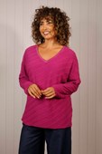 Lazio Lurex Ribbed Top Magenta