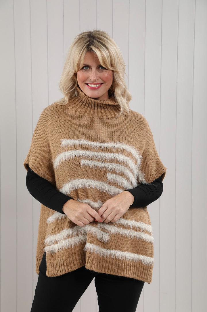 Bonnie Button Tank Top Camel