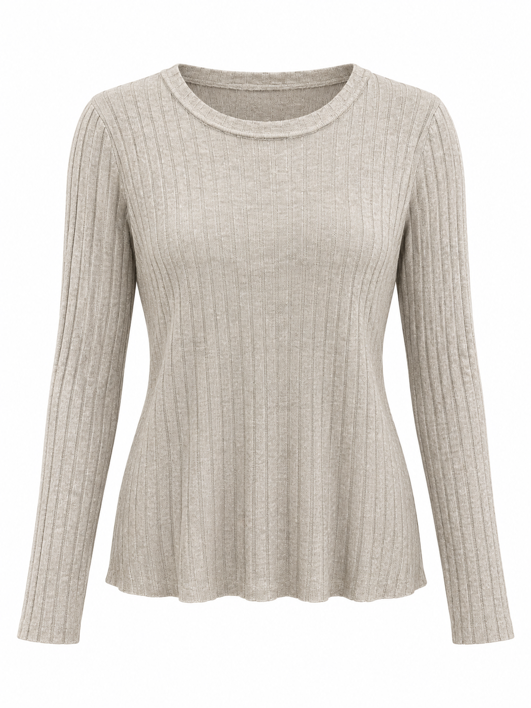 Tammy Rib Scoop Neck Top Beige