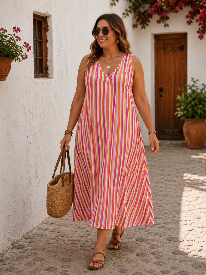 Sorrento Stripe Cotton Maxi Dress