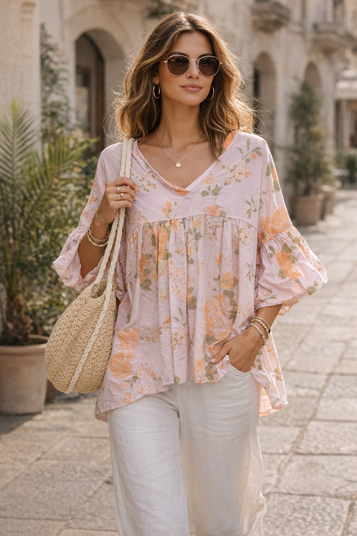Floral Boho Top Pink