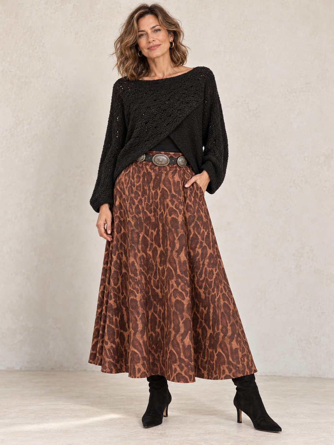 Cora Cross Open Knit Jumper Black