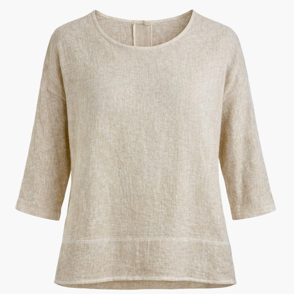 Luisa Linen Oversized Top Beige