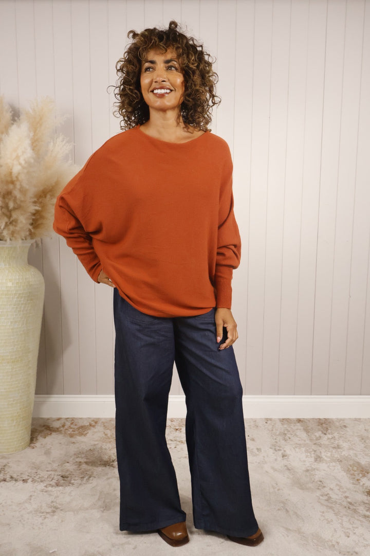 Rust Sadie Batwing Jumper