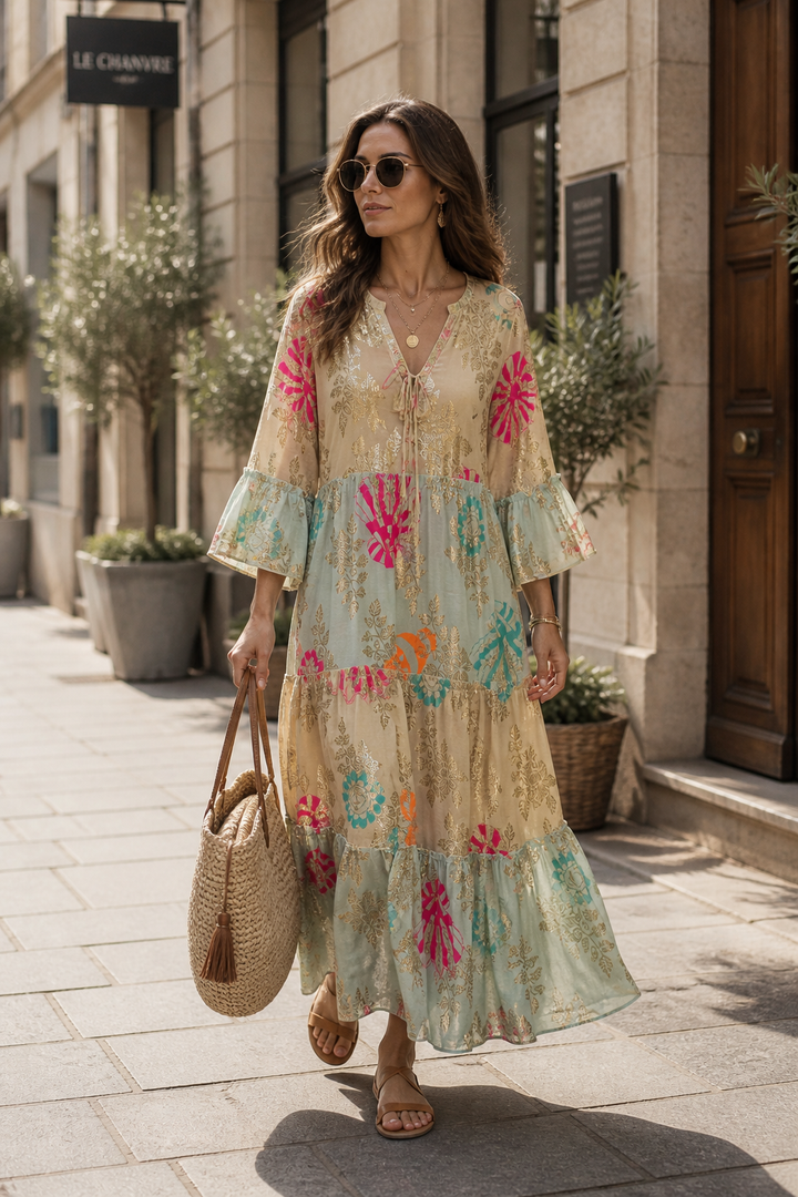 Una Midaxi Dress Beige