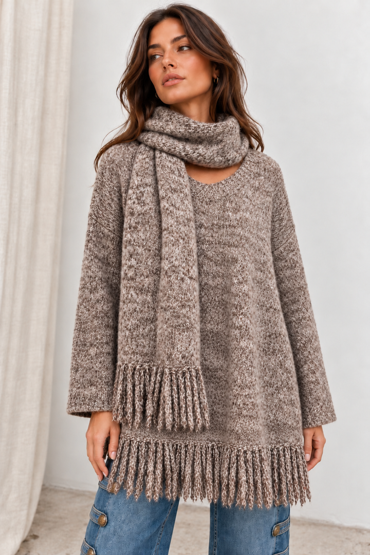 Robyn Scarf & Jumper Set Cappuccino