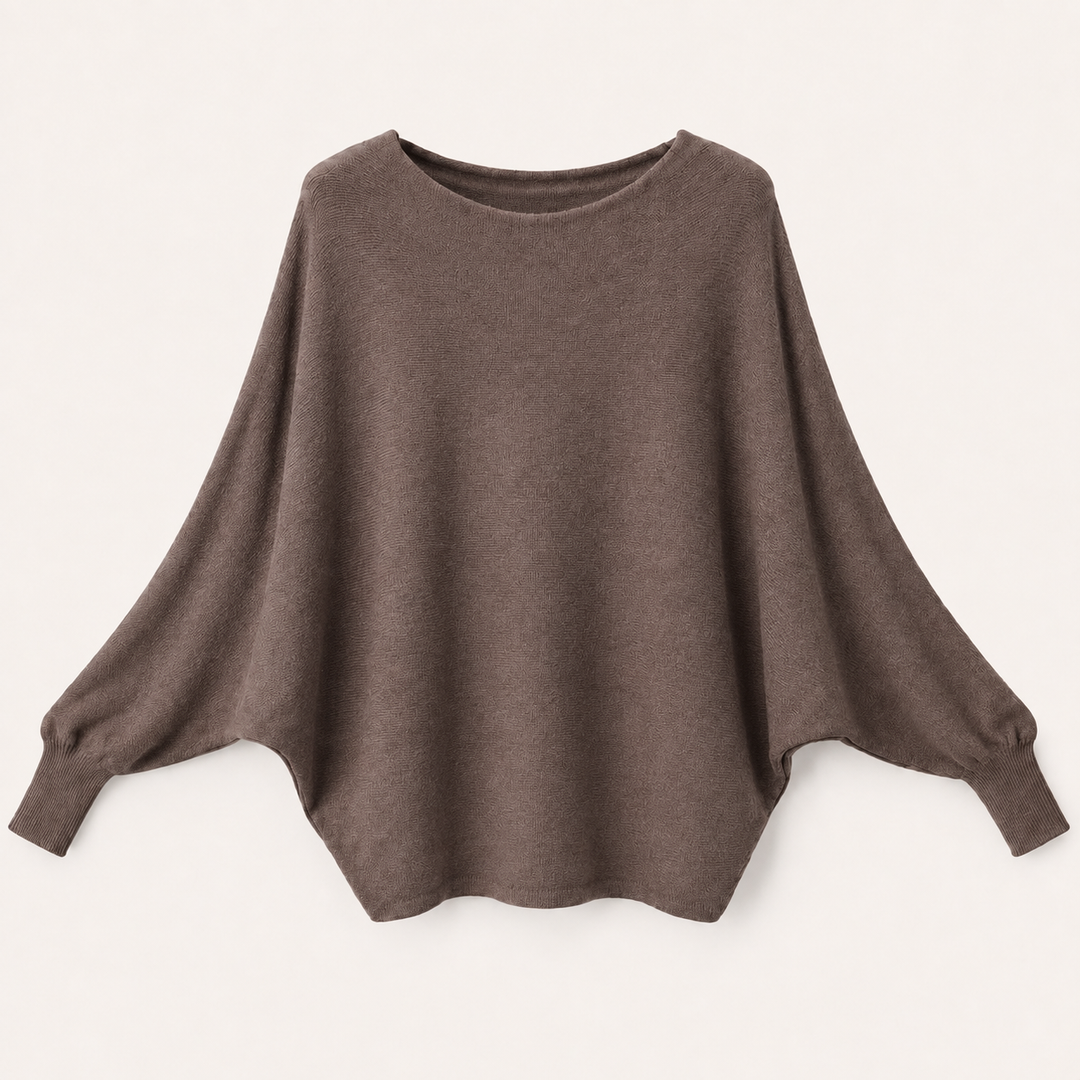 Mila Soft Knit Batwing Jumper Chocolate