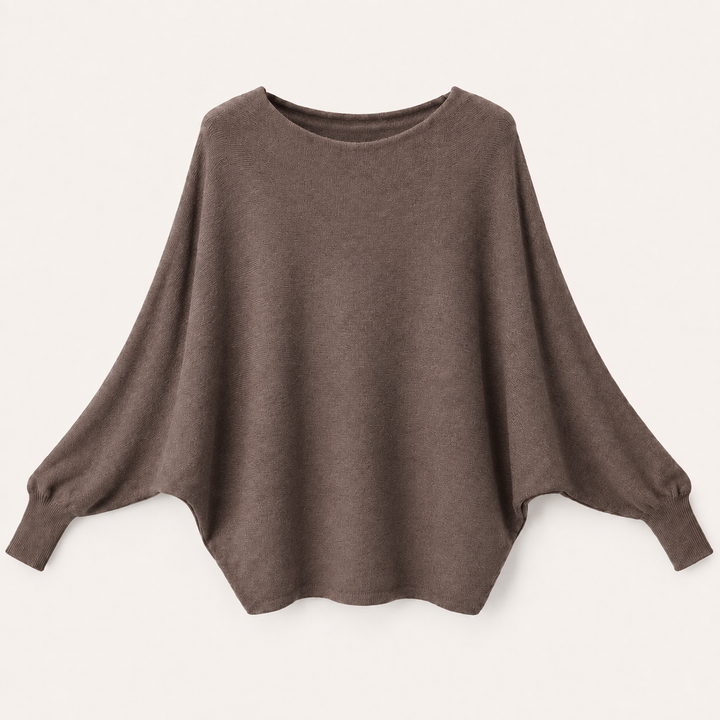 Mila Soft Knit Batwing Jumper Chocolate