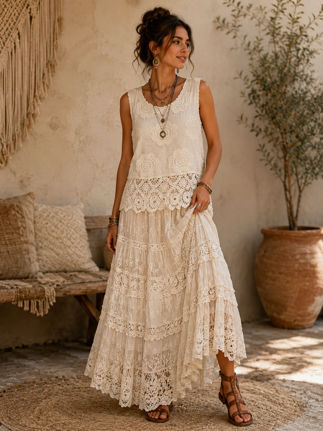 Chelsea Crochet Top Cream