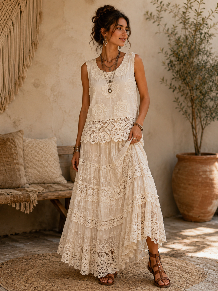Chelsea Crochet Top Cream