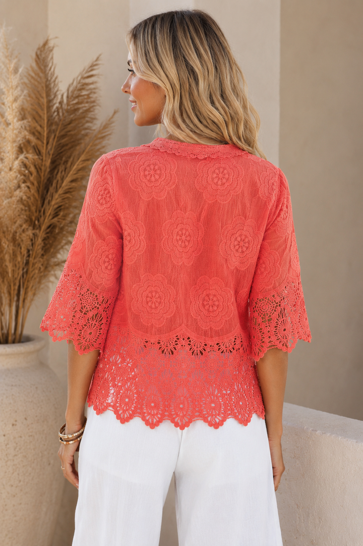 Chelsea Cardigan Coral
