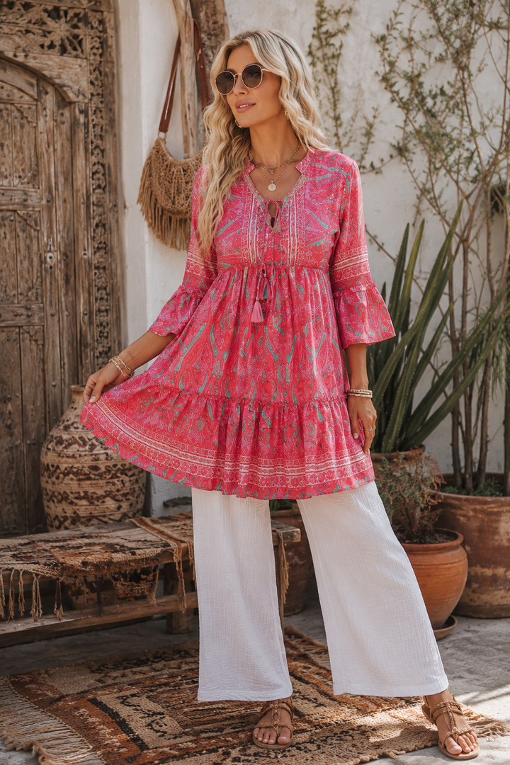Amrita Golden Tunic Coral