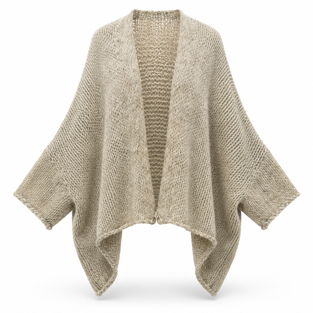 Open Front Batwing Cardigan Oatmeal