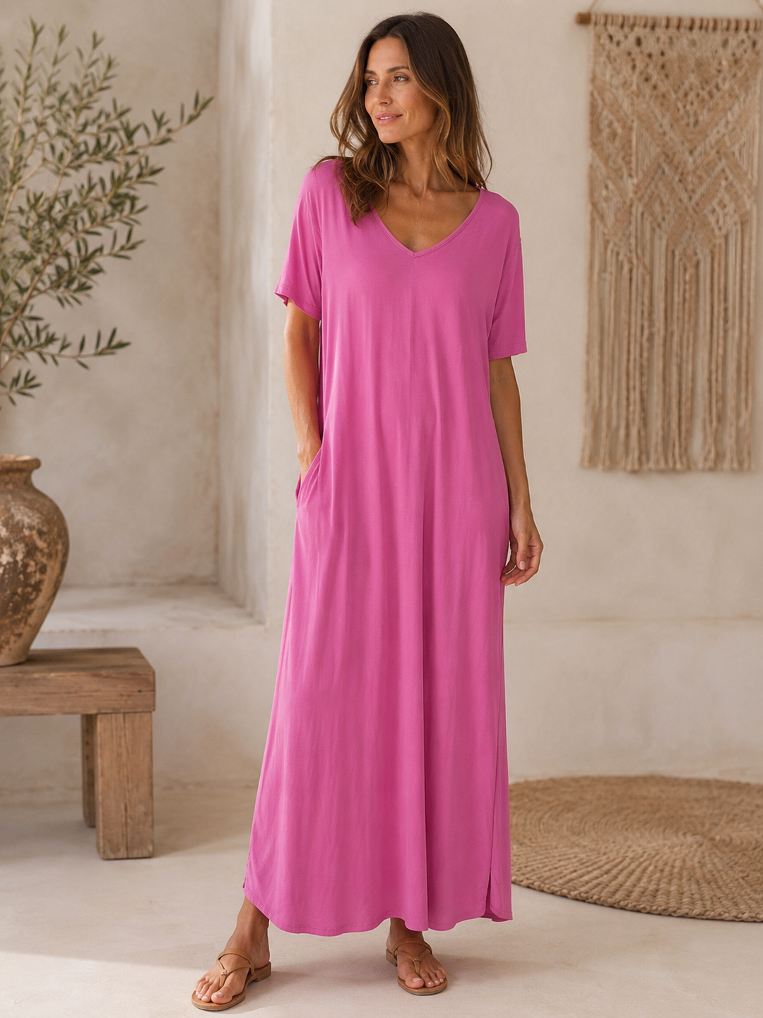 Fuchsia T Shirt Dress