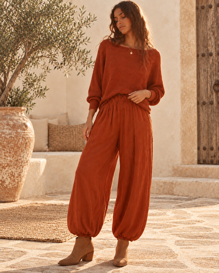 Nella Balloon Trousers Terracotta