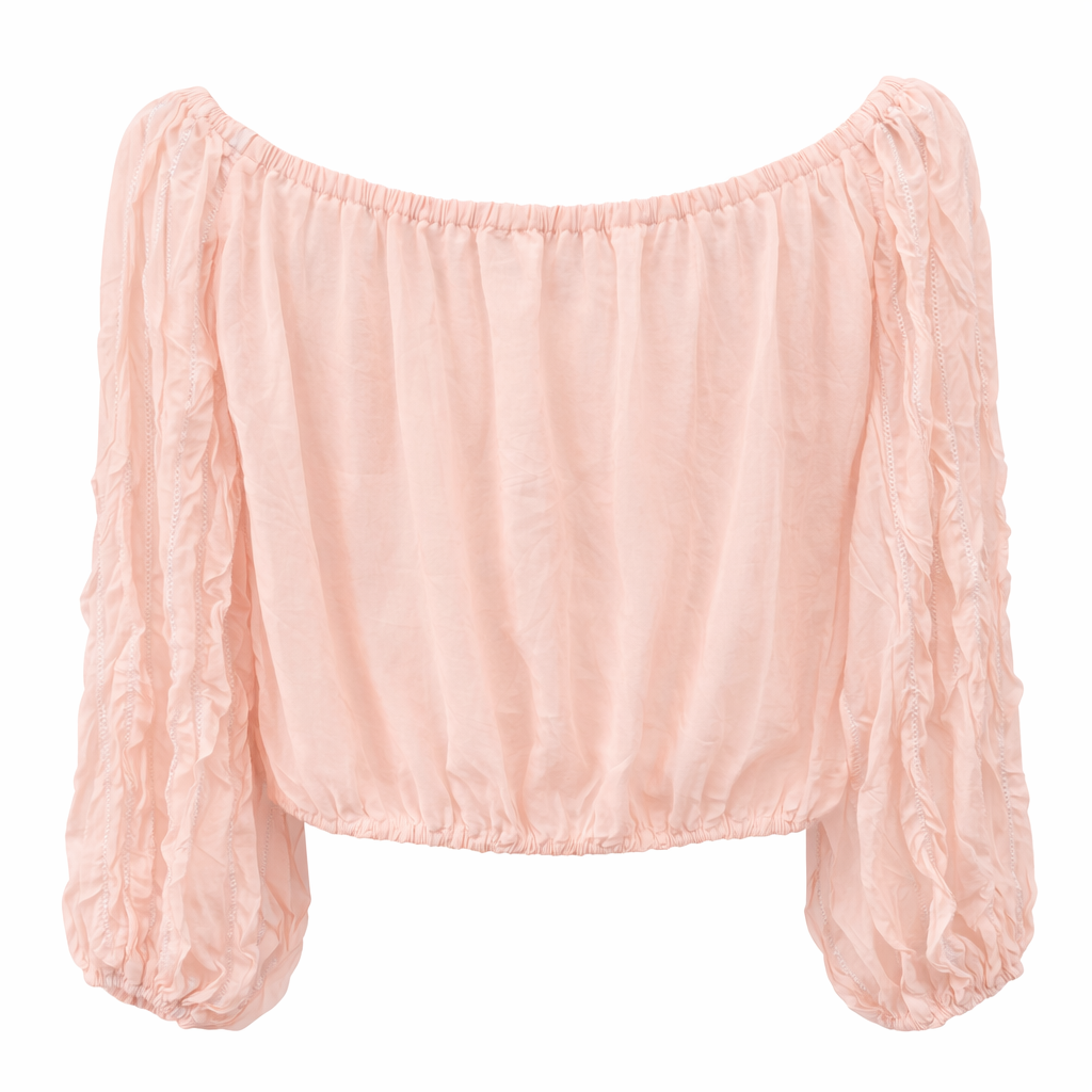 Ivy Shirred Top Blush