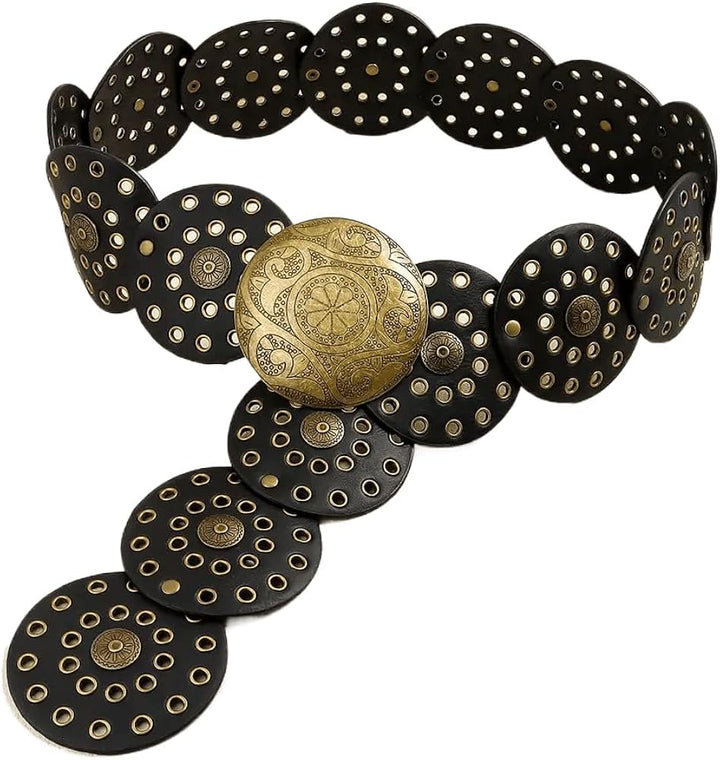 Western Stone Disc Belt Black