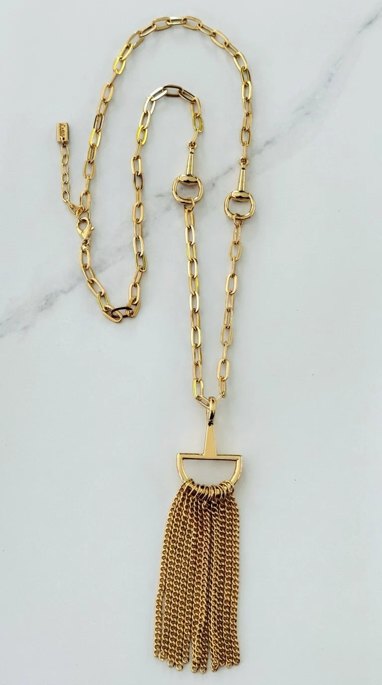 Silhouette Statement Tassel Necklace Gold