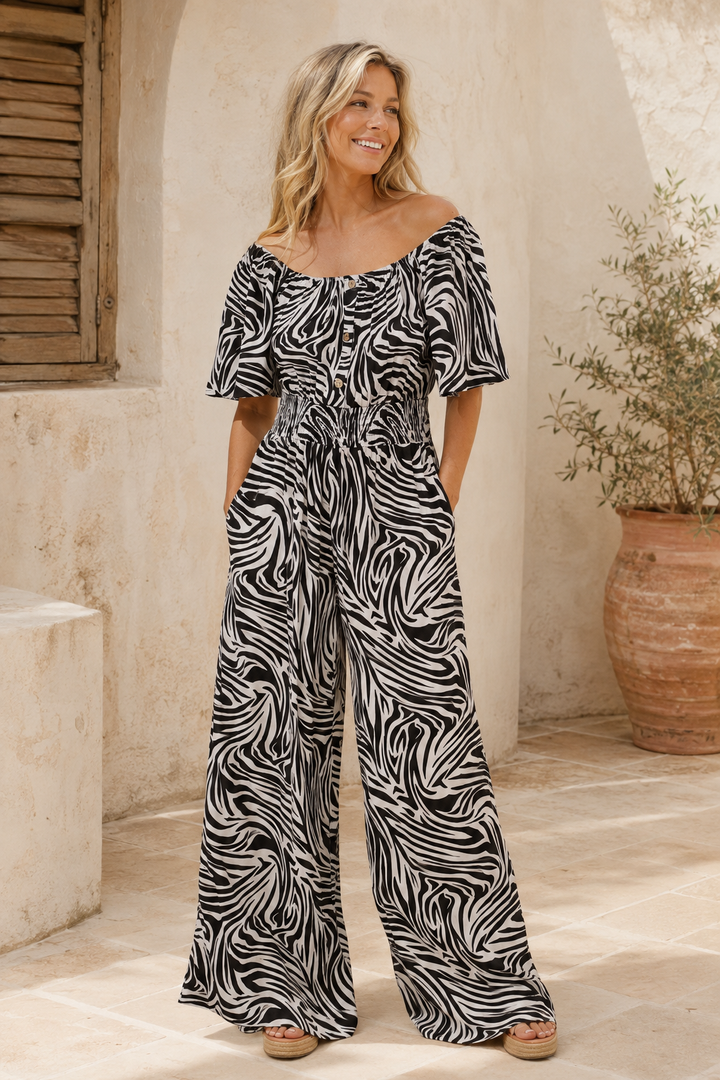 Zebra Print Jumpsuit