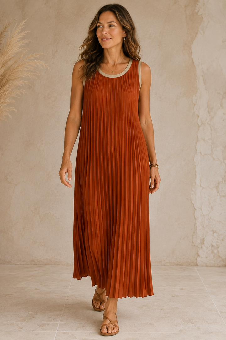 Imelda Pleat Dress (Copper)