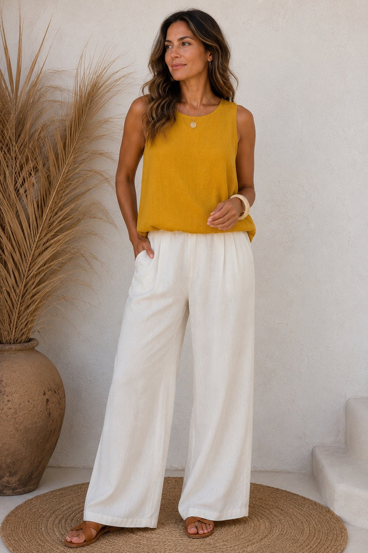Leah Bubble Hem Top Mustard