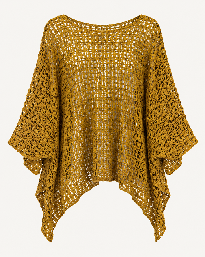Poncho Popcorn Top - Mustard