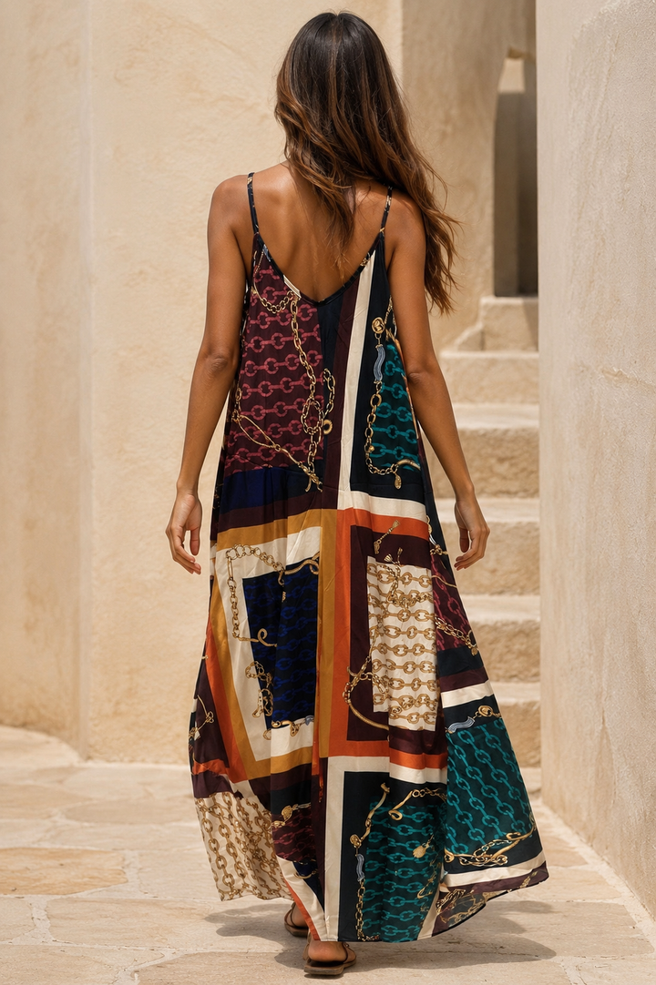 Foulard Chain Print Dress