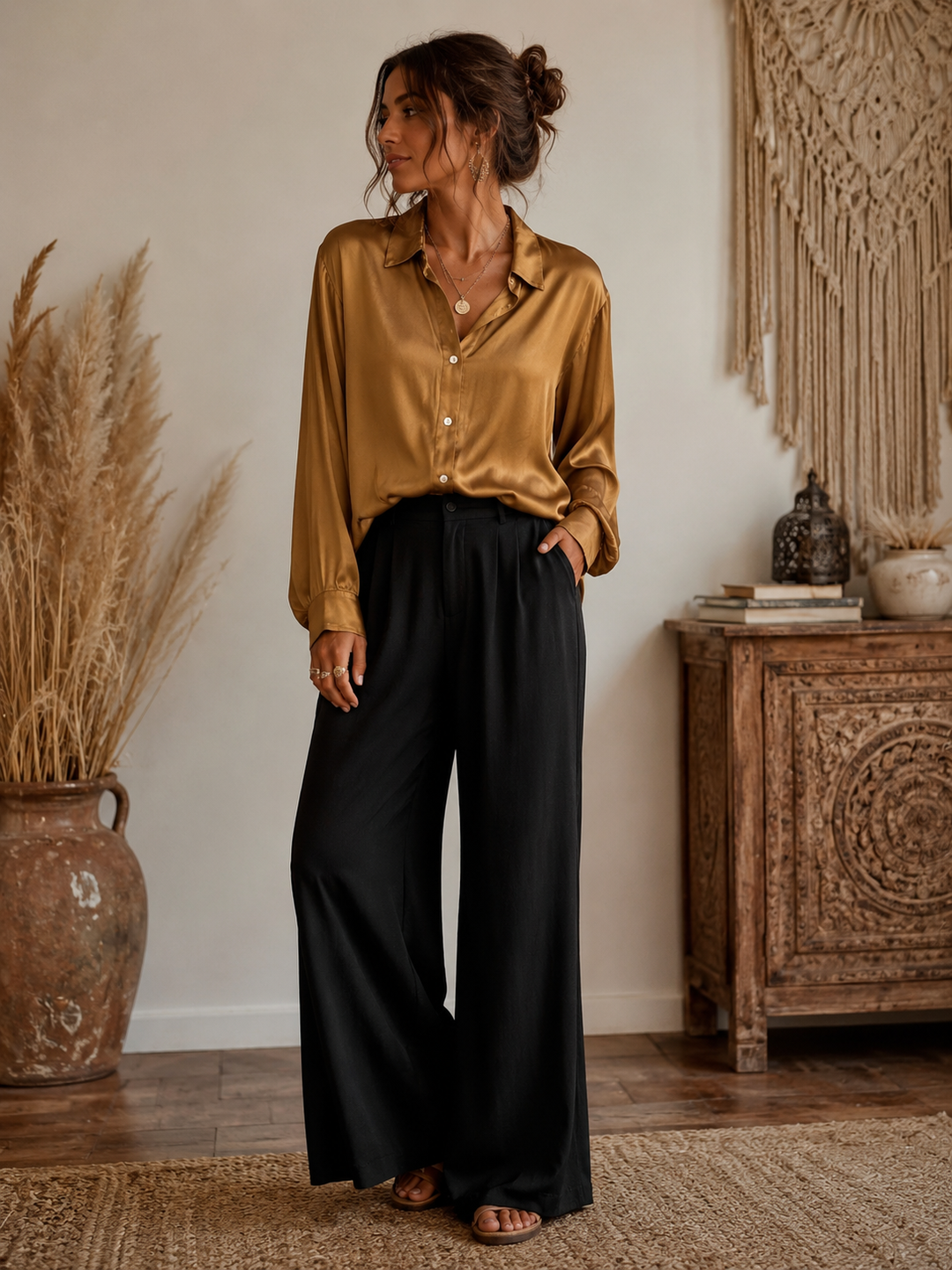Gessenia Silky Shirt Golden Mustard