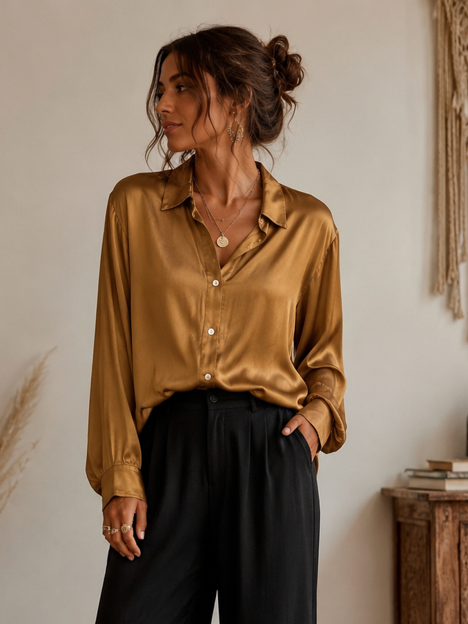 Gessenia Silky Shirt Golden Mustard