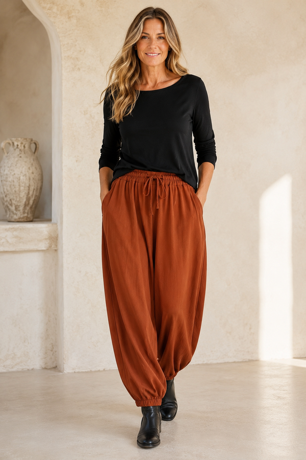 Firenze Balloon Harem Trousers Rust