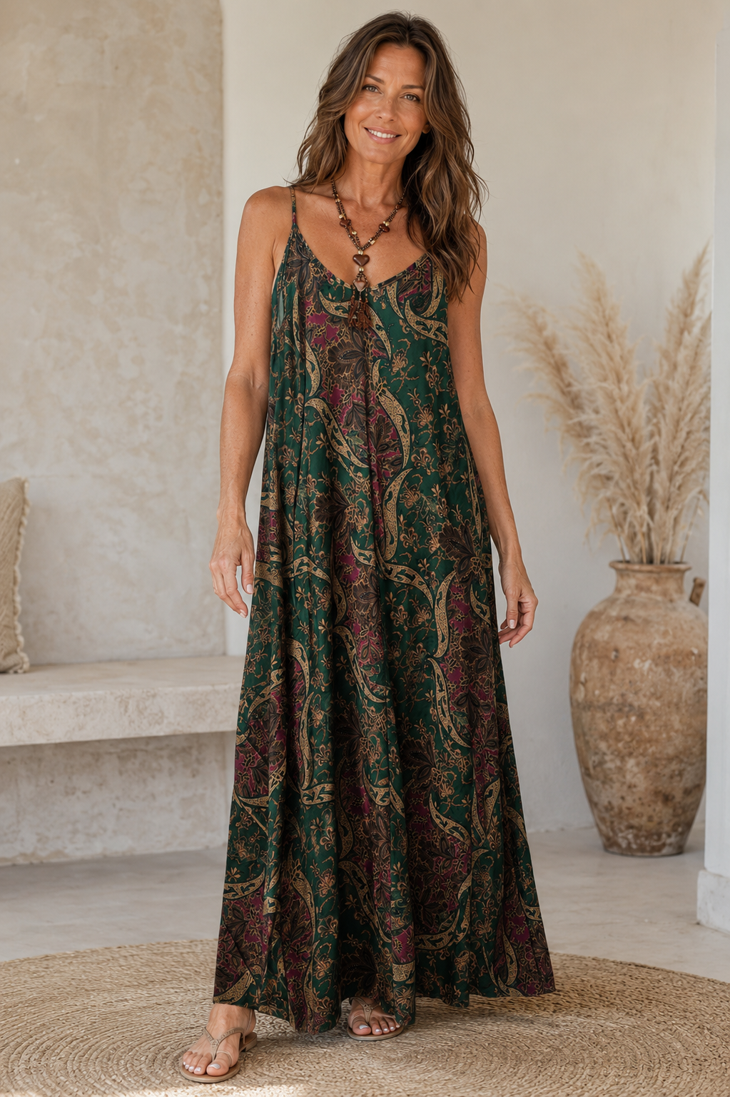 Marrakech Paisley Maxi Dress Emerald