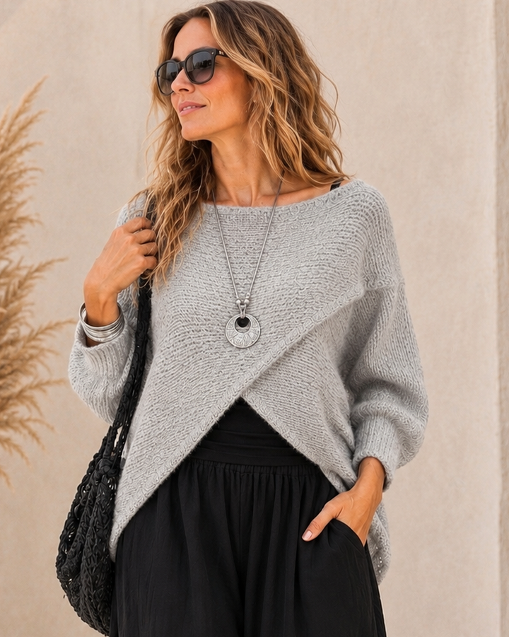 Cody Cross Layering Top Grey