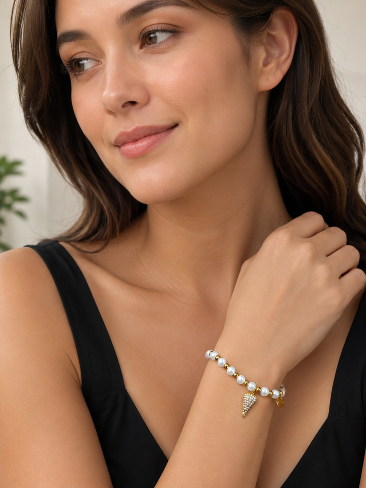 Celestial Pearl Charm Bracelet