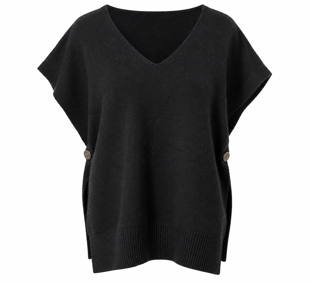 Ember Gold Button Tank Top Black