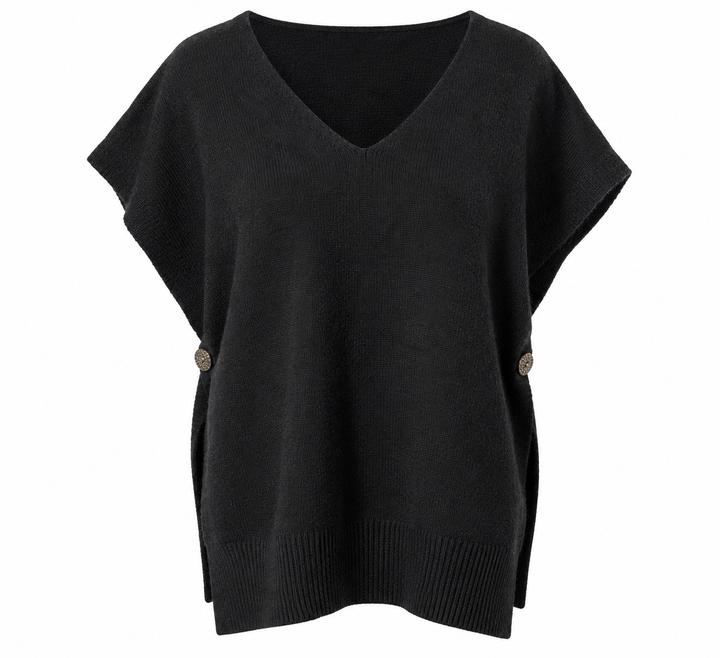 Ember Gold Button Tank Top Black