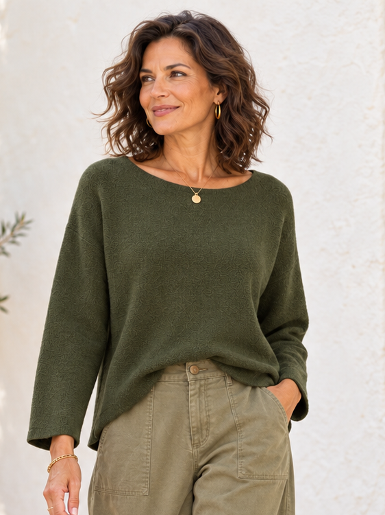 Anabelle Round Neck Jumper Khaki