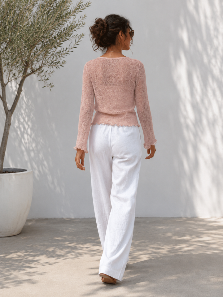 Simone Cobweb Shrug Pink