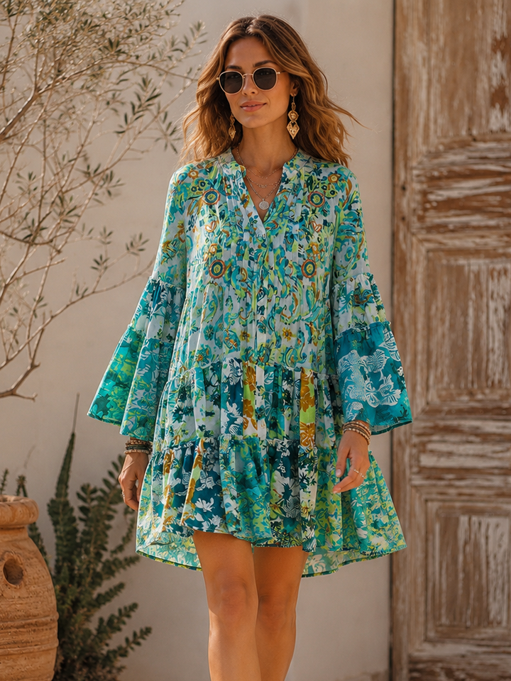 Kalani Embroidered Tunic Top Lime