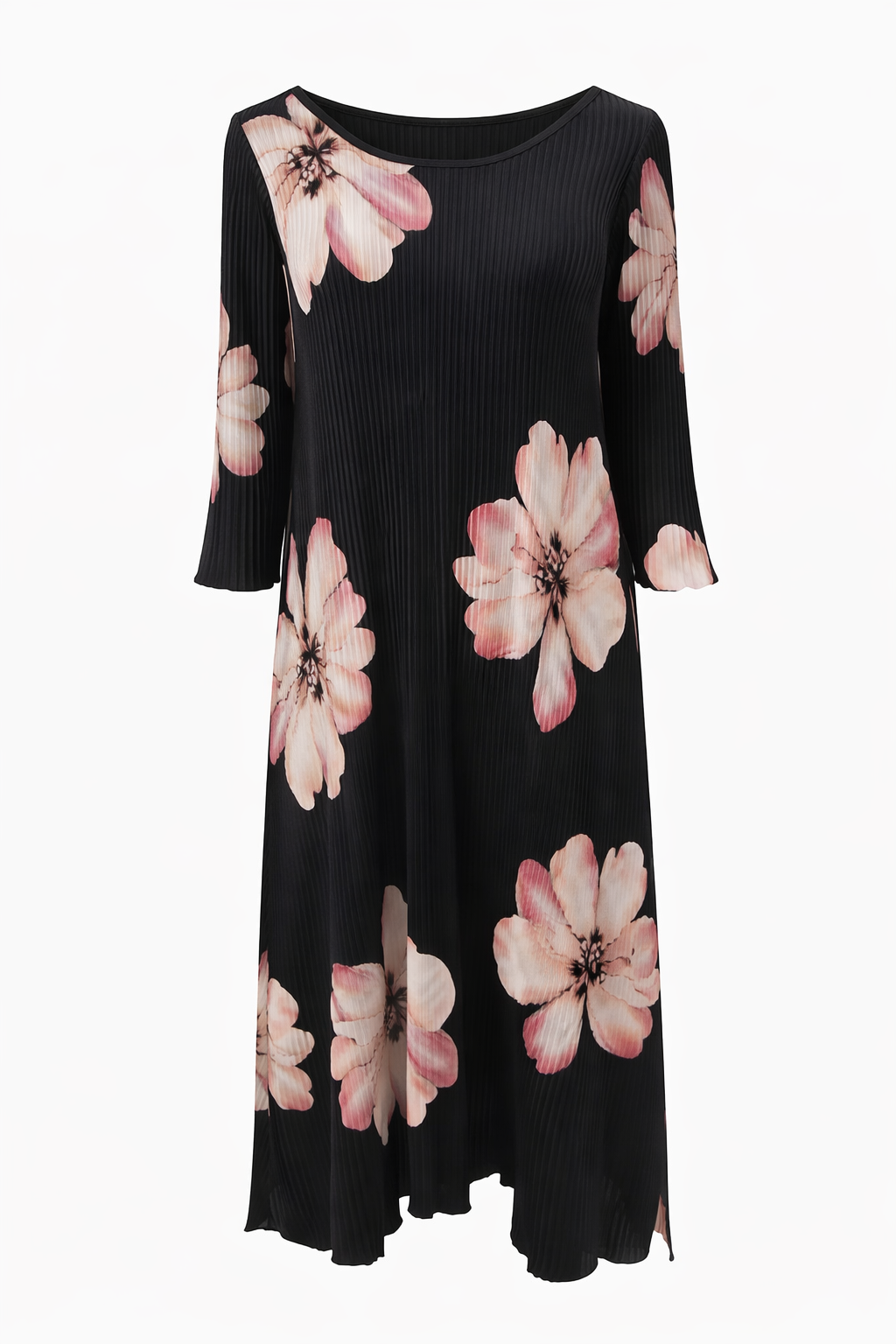 Petal Pleat Maxi Dress Black