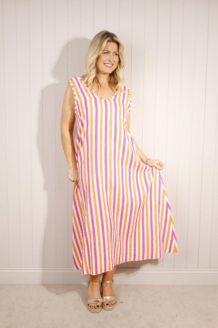 Sorrento Stripe Cotton Maxi Dress