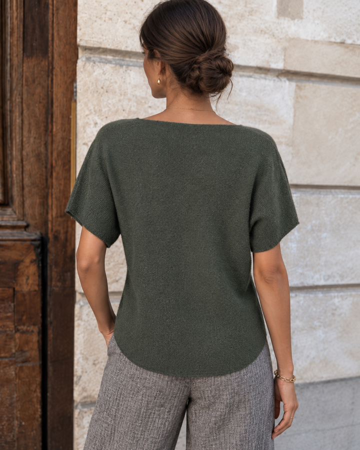 Anabelle Short Sleeved Jumper Khaki