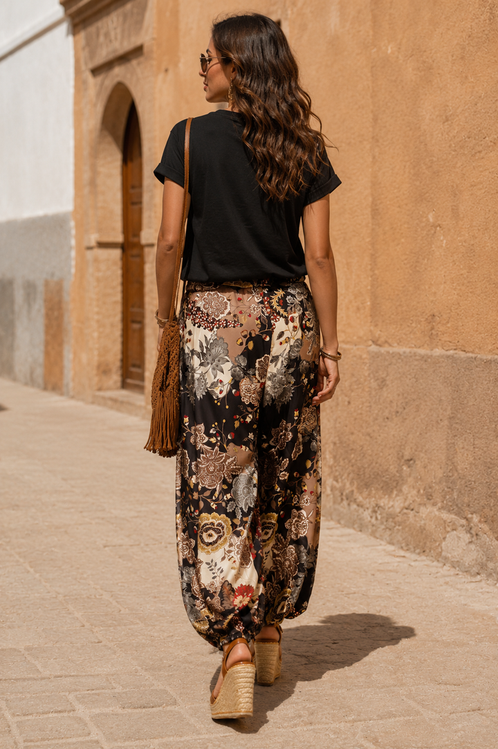 Amiko Oriental Harem Trousers Chocolate