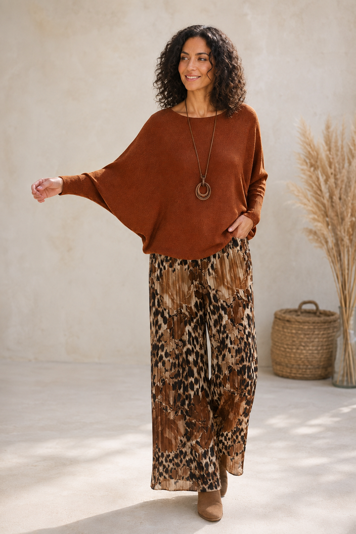 Mila Soft Knit Batwing Jumper Rust