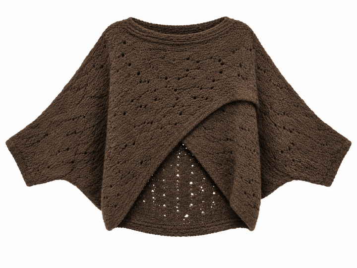Cora Cross Open Knit Jumper Chocolate