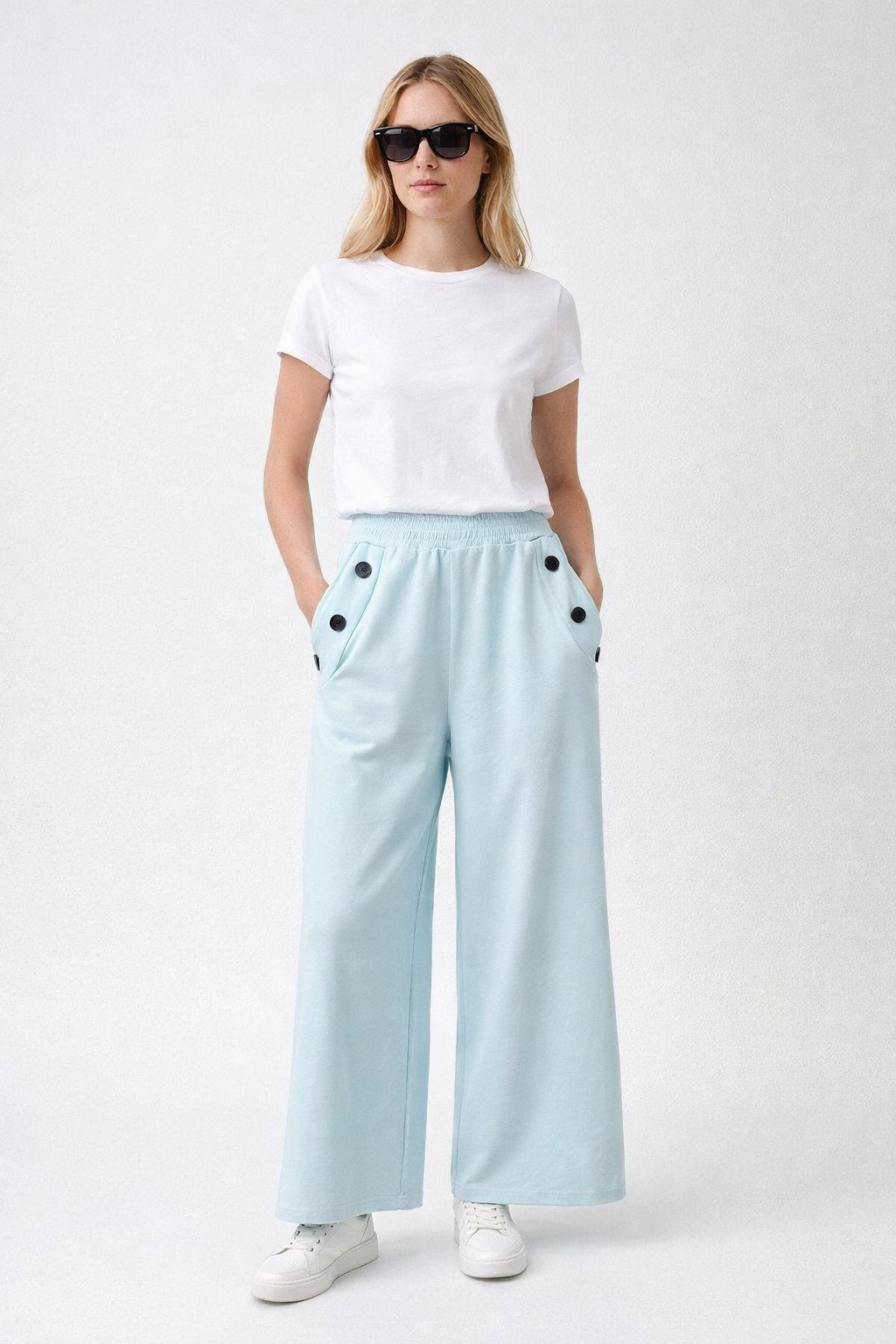 Ceri Cotton Trouser Aqua
