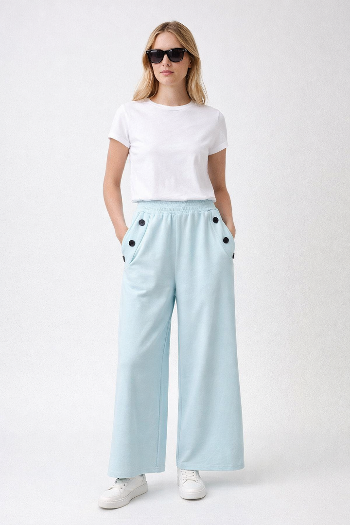 Ceri Cotton Trouser Aqua