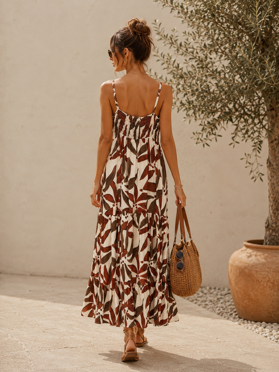 Lena Floral Dress Rust